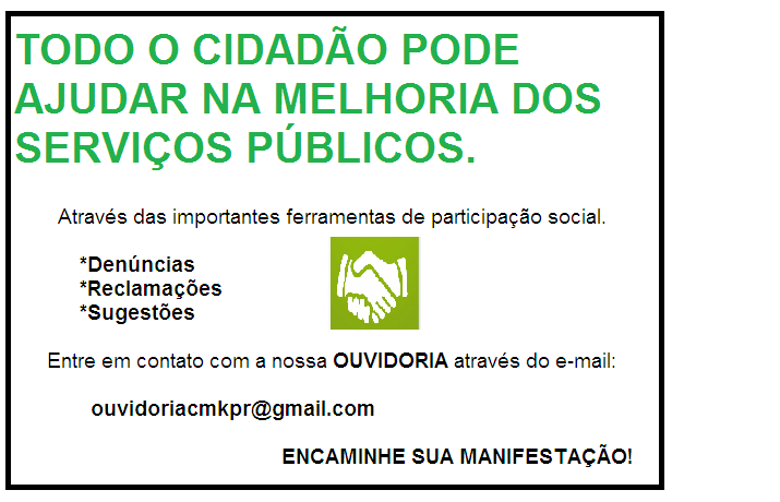 OUVIDORIA DA CÂMARA MUNICIPAL DE CONSELHEIRO MAIRINCK-PR